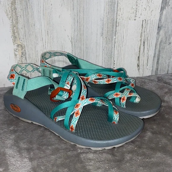 1229 Chaco Women's Aqua and Gray Sandals - Picture 9 of 9